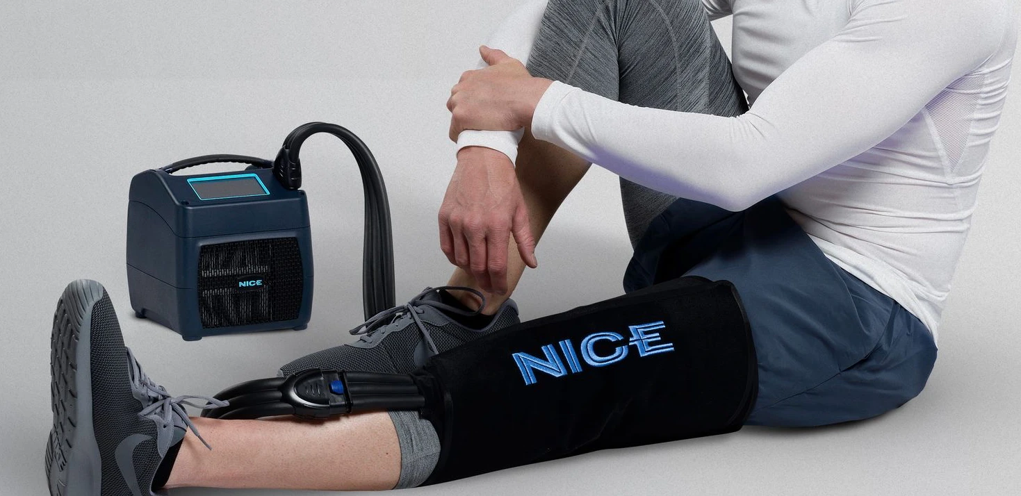 NICE1 cold and compression recovery system in use